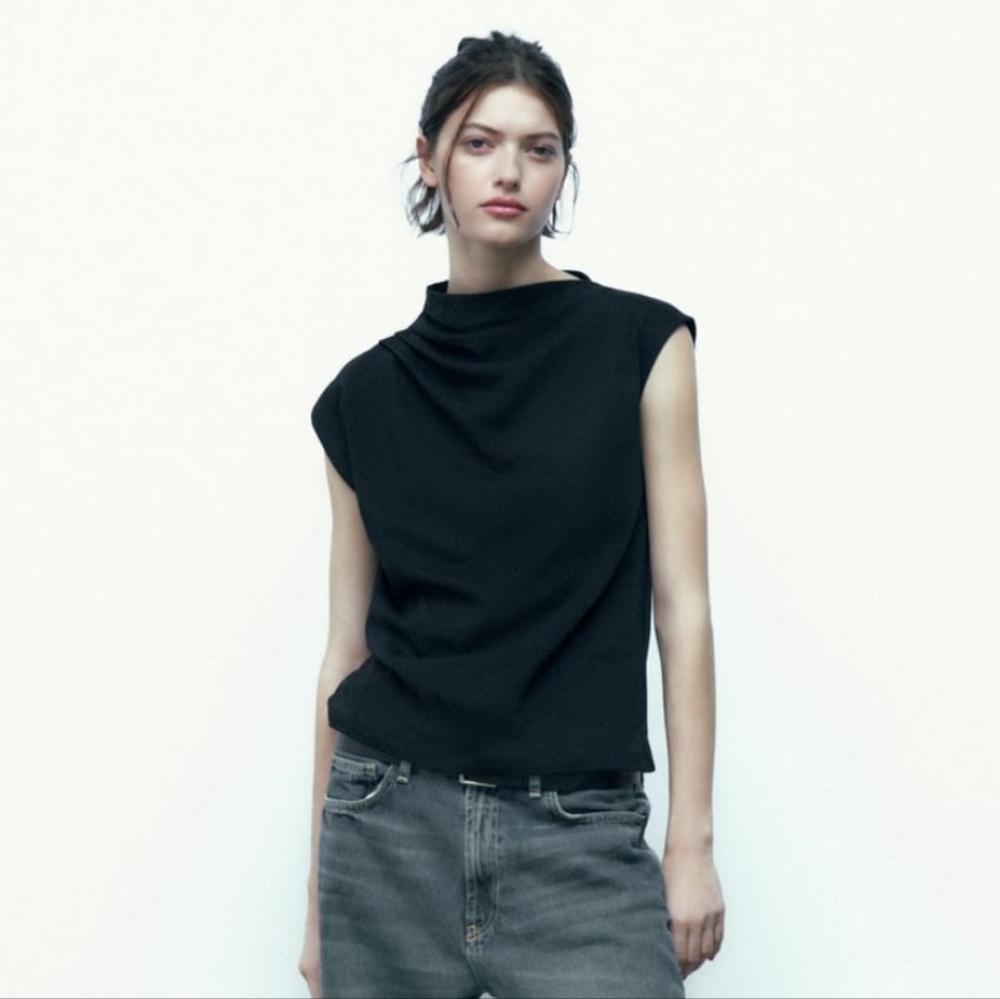 Zara pleated shirt